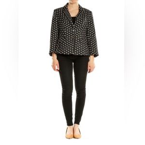 Vince Camuto Black Blazer with White Diamond Print